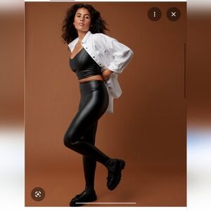 Offline By AERIE Real Luxe Faux Leather Black Leggings